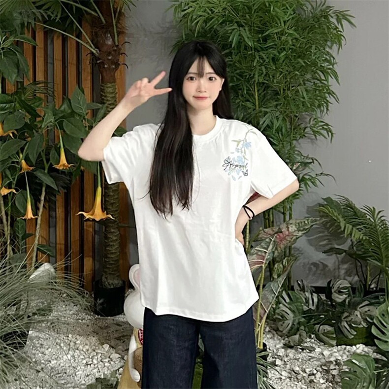 万针全刺绣解构设计260克重磅双纱纯棉高品质美式高街短袖T恤特35,男装T恤,电商A486