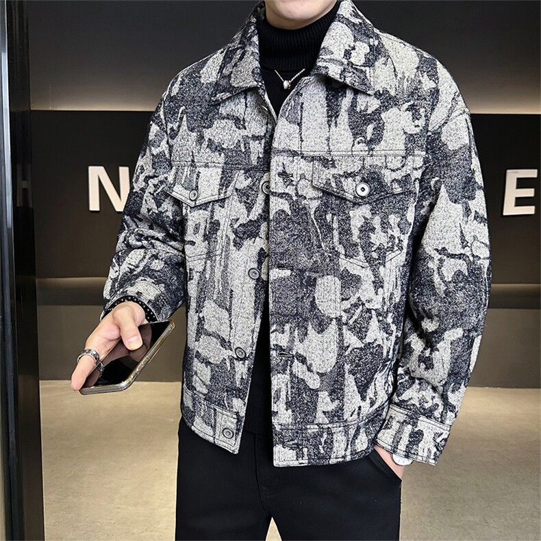新标90绒有报告男士宽松翻领羽绒服夹克外套6820-P325,男装夹克,电商B328