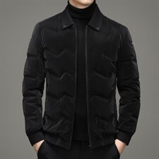 冬季新款中年男士白鸭绒立领短羽绒服爸爸冬装外套YL5909-P280,男装羽绒服,电商B212（原钱塘6029）