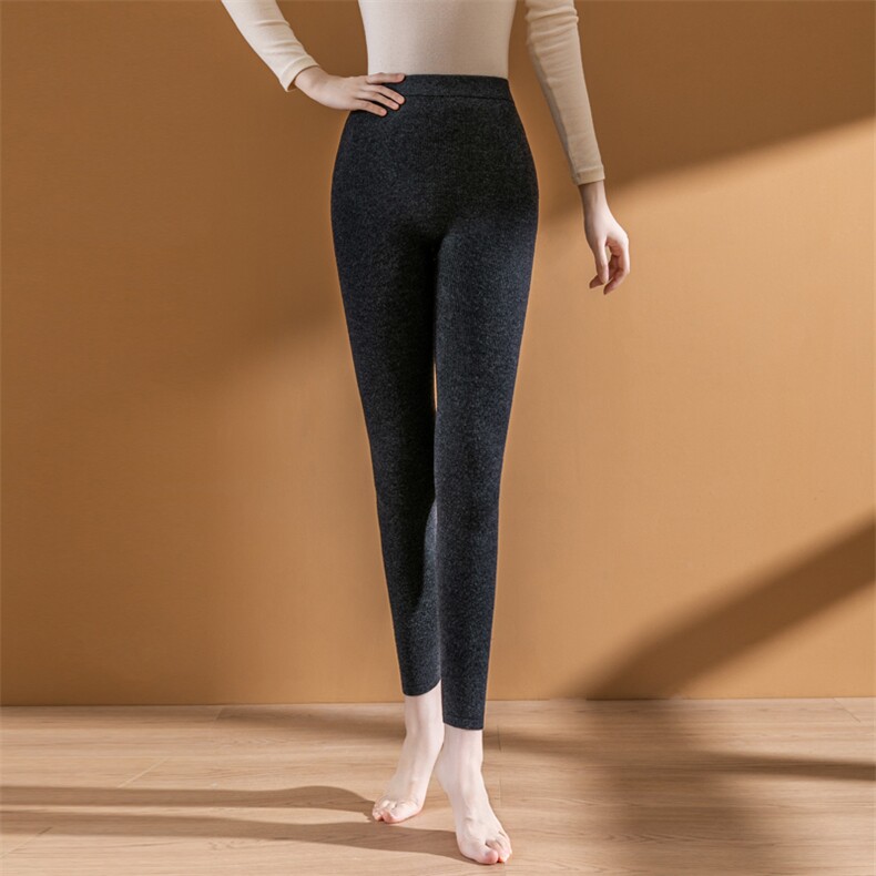 羊毛裤子女秋冬季加厚保暖2024年新款宽松直筒羊毛裤子打底裤，女装打底裤，鹿一羊绒