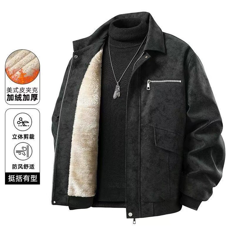 1506-1/MQ191/P92冬季新款工装皮夹克衫男士高级感痞帅保暖外套,男装夹克,星座1506-1