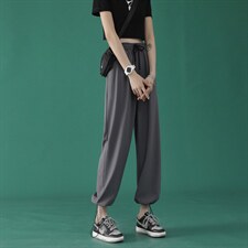 冰丝显高休闲裤女宽松冰氧吧垂感顺滑显瘦高弹女裤  2023-特批20图片