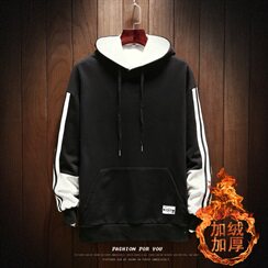 冬季新款加绒加厚日系木板复古休闲连帽卫衣男外套WY2140-P60，男装卫衣，电商A021A