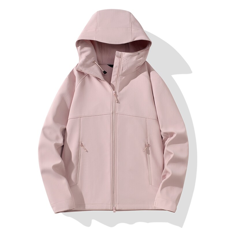 2025年秋季直筒型长袖时尚百搭通勤休闲软壳冲锋衣，女装短外套，宏恒