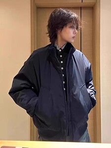 现货 26春装美拉德立领飞行夹克纯色复古廓形高街棒球服外套图片