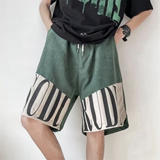 美式高街拼接休闲短裤男夏季宽松运动五分裤直筒DK691-P30，男装休闲裤，星座1109-3