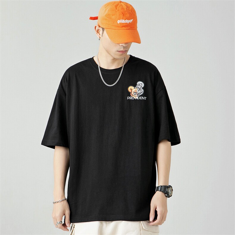 日系宽松圆领短T潮流青年纯棉半袖体恤夏季t恤男短袖1904TX302F25,男装T恤,星座1904A-1