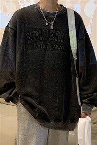 2025秋装新款 钢印 水洗做旧美式情侣卫衣大码外套G1023 P65 男图片