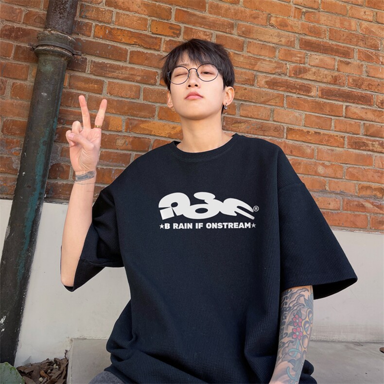 量大优！供视频！港风华夫格短袖T恤半袖男HT198-特P18,男装T恤,电商B367