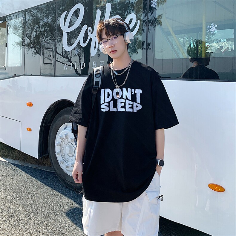 不断货纯棉重磅潮牌潮流青少年宽松圆领短袖T恤B219-Y233-P25,男装T恤,电商B219