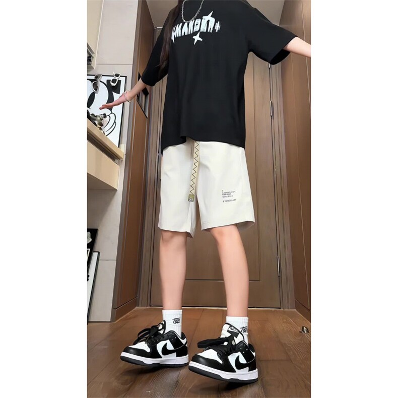 【非网图】夏季休闲短裤男薄款冰丝中裤五分裤男B381/3016,男装牛仔裤,电商B381（原B382）