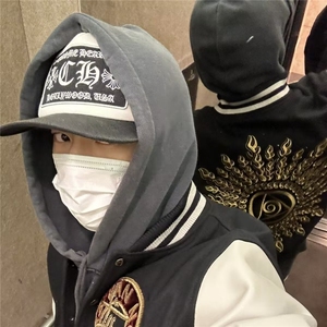 JK180-P39 美式高街vibe棒球服男款秋季痞帅光明会之眼刺绣夹克图片