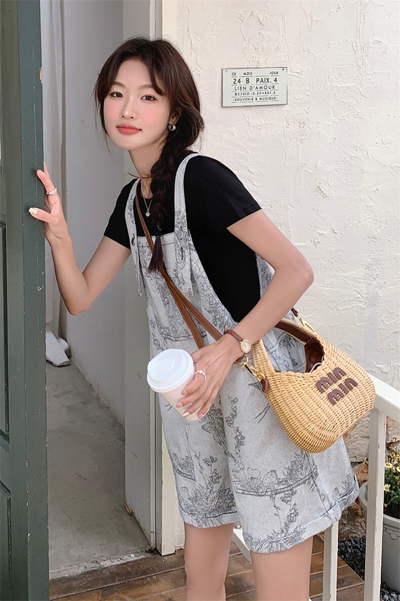 2025年夏季新款气质甜美背带裙两件套时尚休闲套装,女装套装/套裙,幸运星