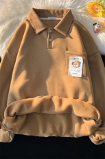 秋冬加绒卫衣加厚外套港风复古美式日系POLO衫1016-1Y51P50K70，男装卫衣，星座1016-1（原电商B408-1）