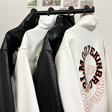 港风平铺鳄鱼纹皮衣女外套男大码M-5XL潮美式男JK7815P90控128，男装皮衣，星座227-7