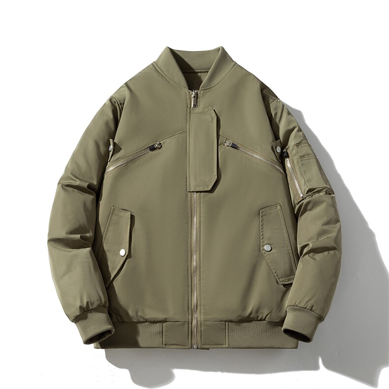 现货 2色秋冬带帽可拆卸飞行服外套棉服夹克图片
