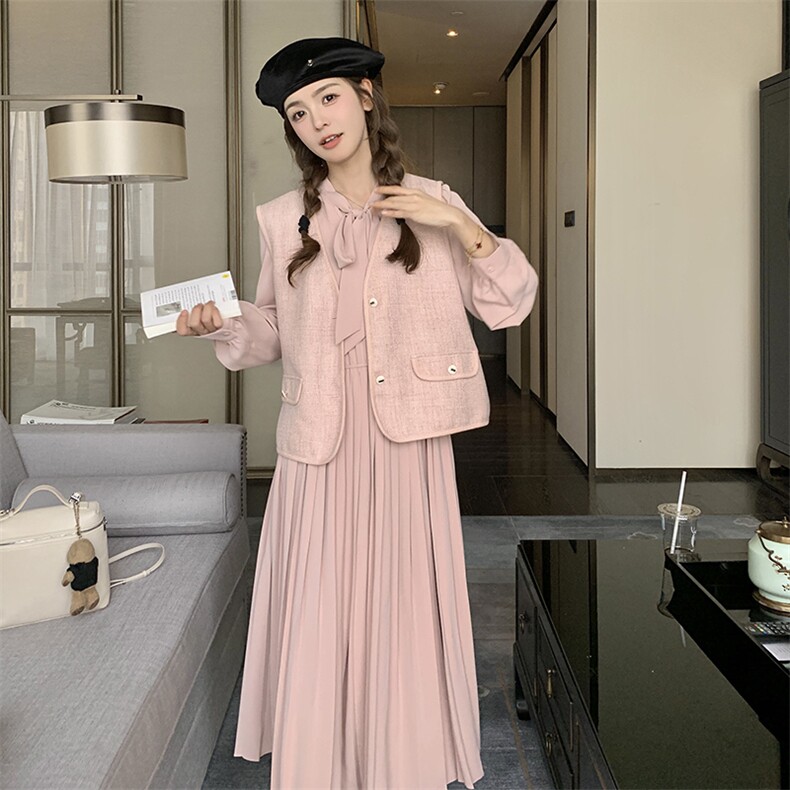 【现货】2025新款小香风马甲连衣裙两件套8832P145K198,女装套装/套裙,2C269