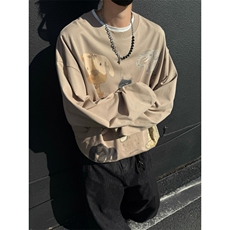 秋季卡通动物印花卫衣男圆领休闲套头上衣潮914-4-WY51P40控68，男装卫衣，星座914-4