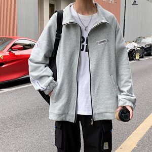 WY2022-P65秋装新款百搭男士开衫卫衣男宽松潮流大码外套图片