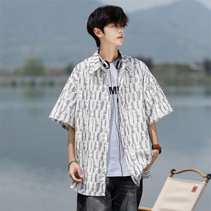 8XL-M花衬衫男款短袖夏季冰丝薄款花衬衣大码寸衫外套DC28013P38图片