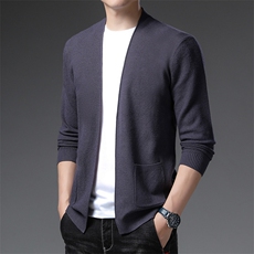 BBS6036男式2023秋季新款西服针织开衫西装领商务休闲男装P72，男装针织衫/毛衣，电商B360
