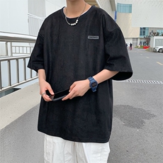 2023夏季新款韩版宽松百搭上衣纯色T恤衫潮流圆领衣服T1024-P30，男装T恤，星座512-2