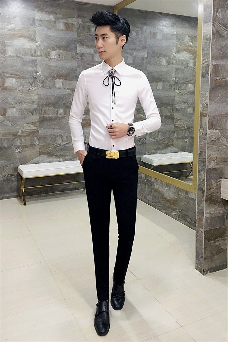 送配饰发型师长袖衬衫男夜店DJ衬衣A470-CS02,男装衬衫,电商A207