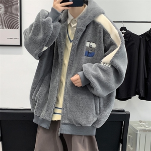 冬装青少年加绒百搭棉衣绒里羊羔绒连帽外套男女 919-P110控价158图片