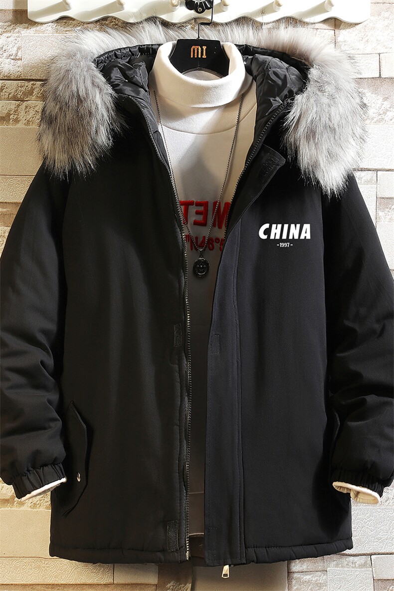 MM48248-P130冬季大毛领衣男士大码加厚袄男服砖墙,男装棉衣,电商A040A