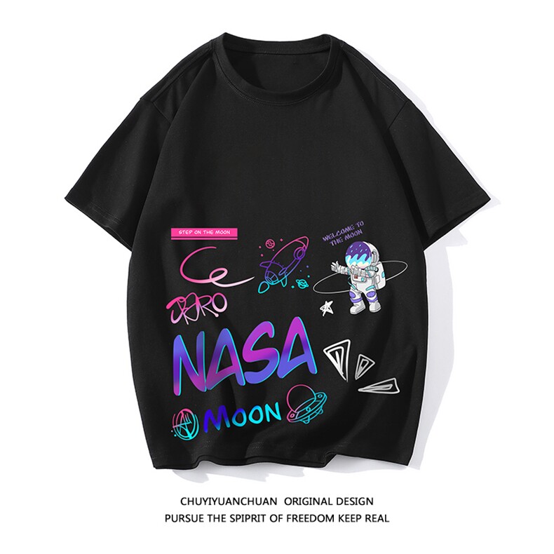 NASA联名同款纯棉短袖t恤男大码半袖打底衫宽松体恤DX17186-P20图片