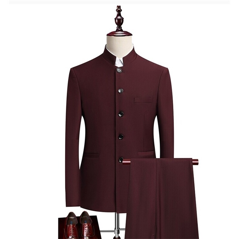 JS8611-XK-DP158男士西服套装西装外套新中式复古中山装搭配两件套，男装西服套装，星座510A-2