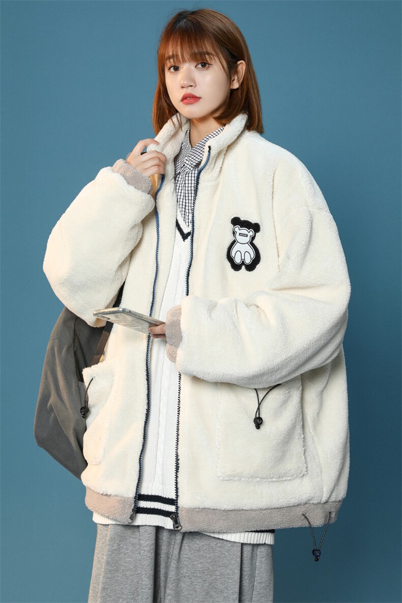 冬款加绒加厚棉衣外套中性风羊羔绒刺绣棉服男士8843-P110控价138,男装棉衣,电商A441-1