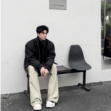 高品质春装新款老钱风美式高街解构立领棒球服飞行夹克潮休闲外套，男装夹克，电商A443