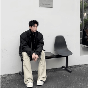 高品质春装新款老钱风美式高街解构立领棒球服飞行夹克潮休闲外套图片
