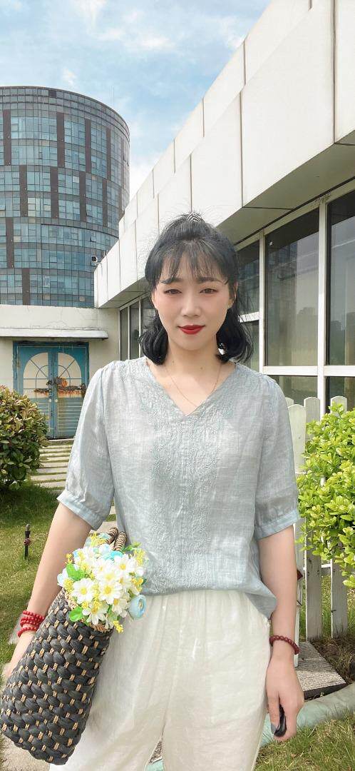 纯苎连衣裙小衫裤子裙子衬衣 时尚风 风淑女风休闲风，女装连衣裙，川哲