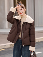 2025年冬季韩版宽松设计感毛毛翻领加厚羽绒服女高端保暖洋气，女装羽绒服，衣之秀