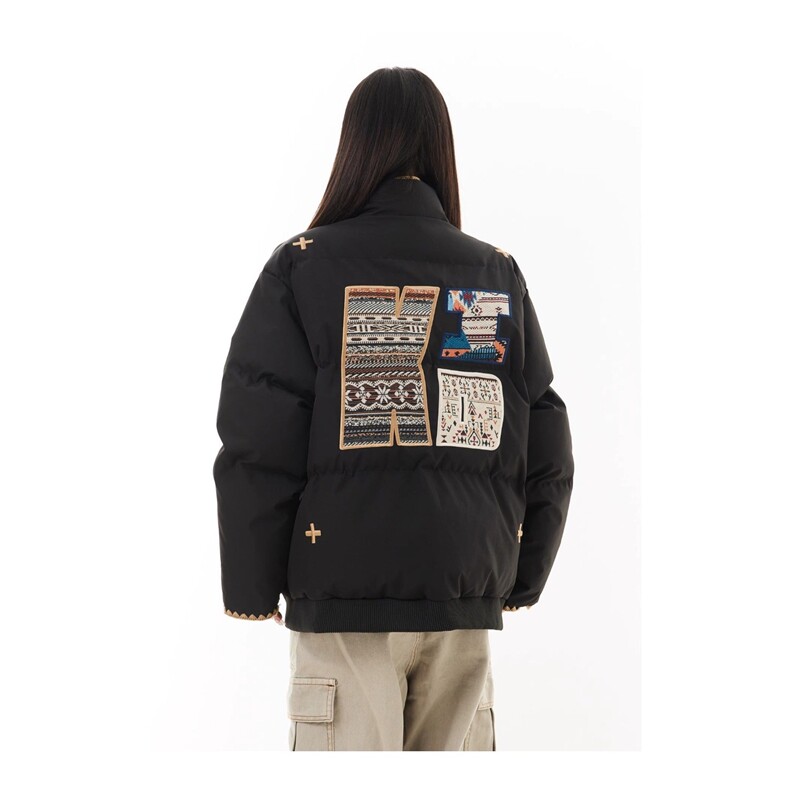 潮民族风棉服男女冬季情侣装刺绣棉衣外套面包服DT999P92，男装棉衣，星座1013-5