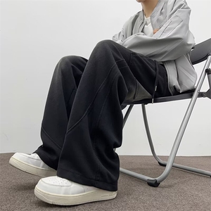 秋季高街水洗弯刀裤美式休闲裤男新款潮流简约长裤慵懒流行宽松型图片