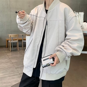 高级感痞帅赛车服美式机车外套男飞行员夹克情侣装图片