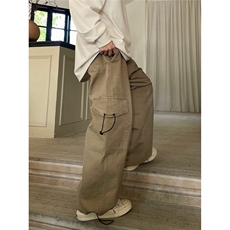 秋冬日系复古阔腿基础款抽绳工装裤男女宽松束脚休闲裤MK359P41，男装工装外套，星座1013-5