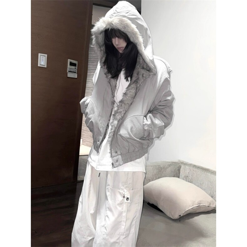 原创正品座山雕冬季棉服短宽cleanfit保暖加厚毛领外套男女,男装棉衣,星座506A
