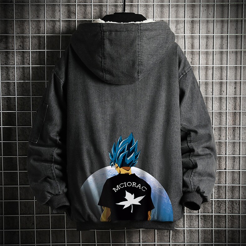 NM53154-P140 牛仔外套男大码加厚加绒衣男羊羔毛服男图片