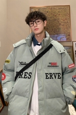 特批港风咖啡厅时尚字母印花连帽棉衣A247-TPMY220特批95，男装棉衣，电商A247