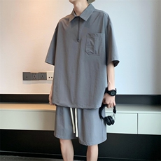 酒店冰丝套装青少年舒适超薄运动速干抗皱TZ20-特批65，男装休闲套装，星座718