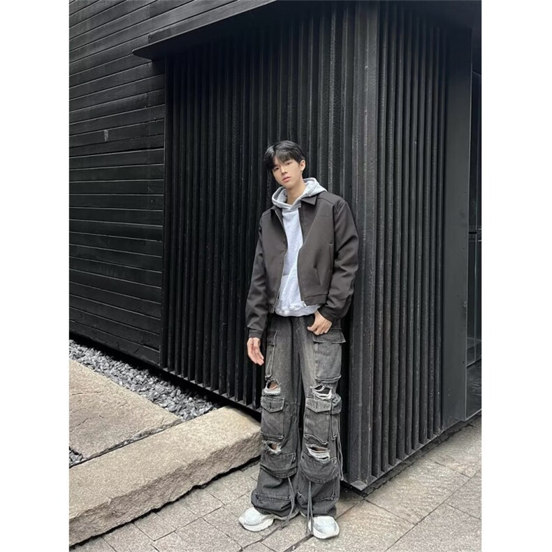 2025春秋痞帅外套男高街潮牌港风日系原宿风韩版潮流宽松夹克,男装夹克,四季星座505