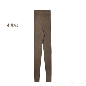 高品质羊绒瑜伽裤 黑色显瘦高腰紧身设计 柔软舒适贴肤体验图片