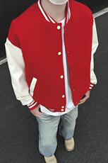 模特-美式棒球服男士秋新款百搭夹克外套9112-P68，男装夹克，电商B380（原B361）