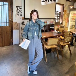复古港风重工水洗短款牛仔外套女2024秋季新款时尚百搭设计感上衣图片