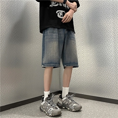 牛仔五分裤男韩版潮流2026夏季新款ins宽松百搭休闲短裤RK147-P34，男装牛仔裤，星座412