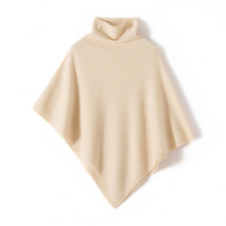 2025年秋季新款百搭女士高领套头披肩，披肩，西欧羊绒